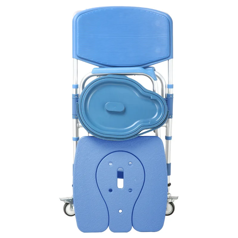 Wholesale Aluminum Alloy Frame Household Wheelchair Shower Toilet Stool Disabled Mobile Toilet Chair Bath Chair