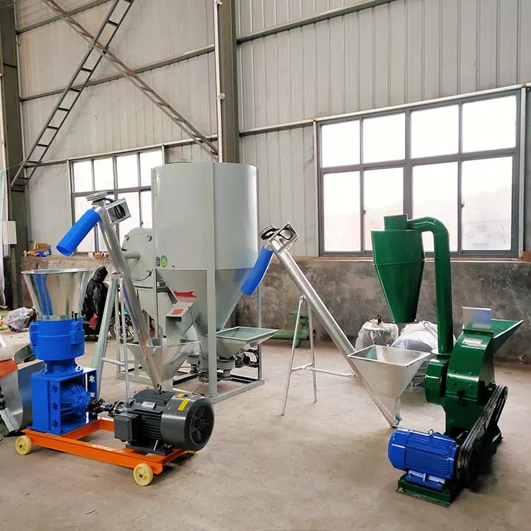 poultry fodder pellet processing making machine small chicken livestock feed pelletizer machine line for animal pig feed farm