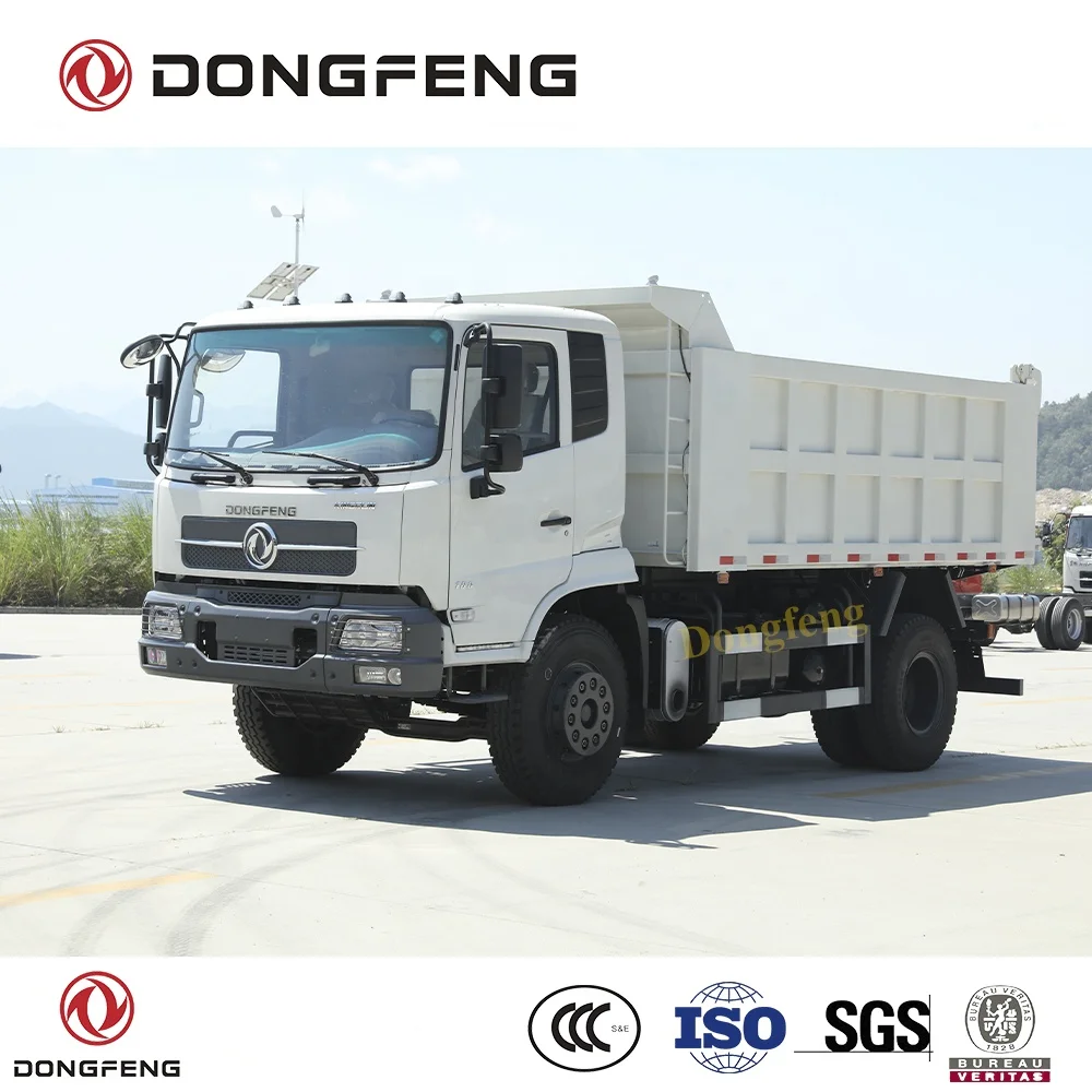 Dongfeng 4x2 dump truck 10 ton loading capacity cummins 210 HP diesel engine LHD  tipper truck