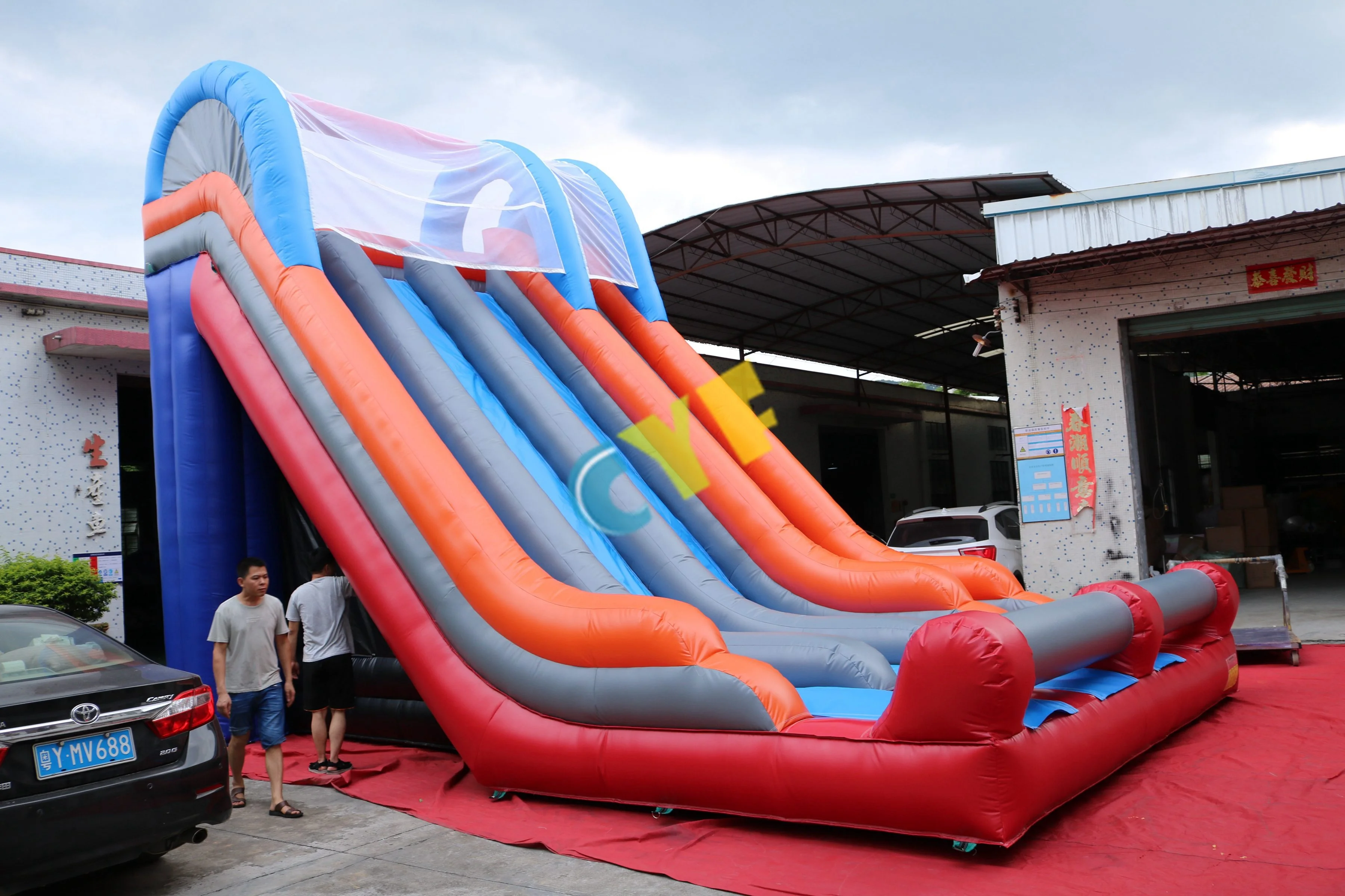 inflatable costume 3 lanes slide Commercial grade slide For Amusement park
