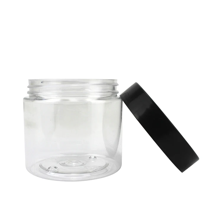 PET Containers Food Grade Clear Jars 8 Oz 16 Cosmetic Round Makeup Tools With Lids Canning Honey Plastic 0-1