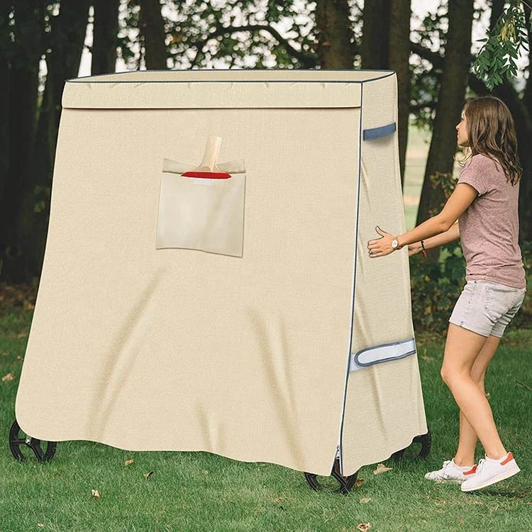 Universal Khaki Table Tennis Table Cover Sokingcover 600D Waterproof Oxford Cloth Pool Billiard Table Customized 1/2 Rod Box