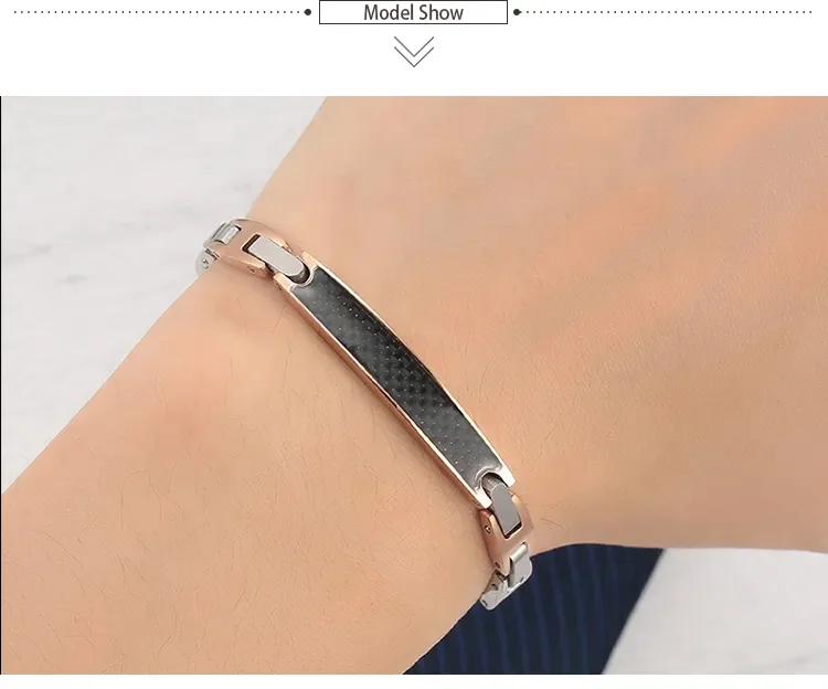 OEM Jewelry Factory Carbon Fiber Bracelet Homme Ceramic 316 Stainless Steel Bracelet Men