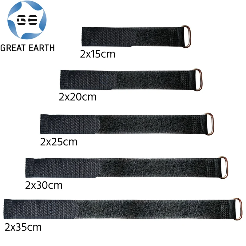 Reusable Hook and Loop Custom logo Flat Buckle Strap Cargo Nylon Self Locking Cable Tie with Metal Oval Buckle