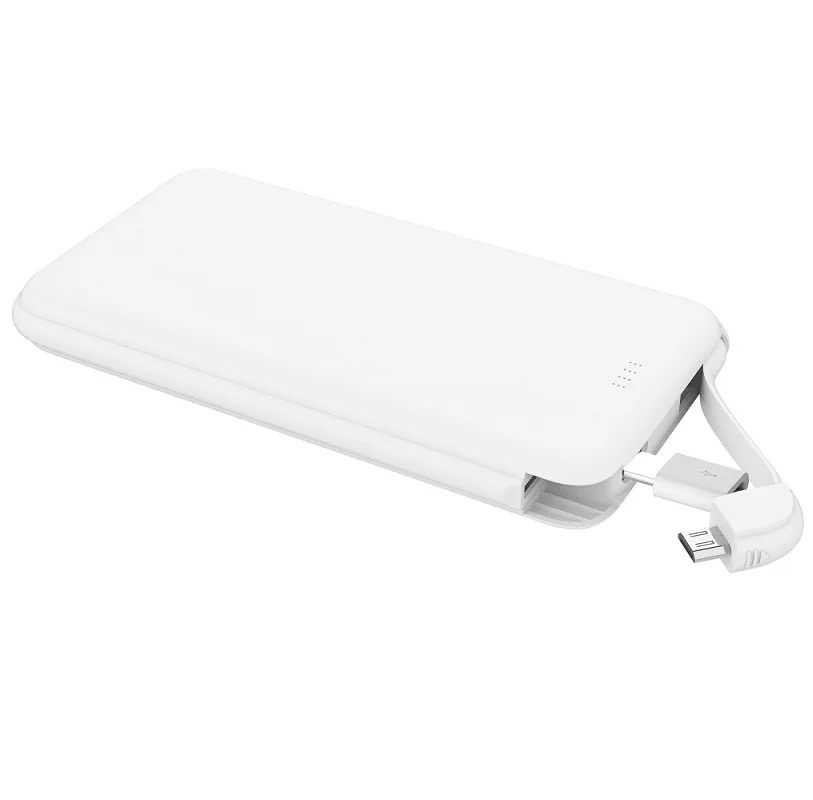 Ice-Bingo Online Shopping Новый Power Bank 10000 мАч Быстрая зарядка с 2 встроенными кабелями