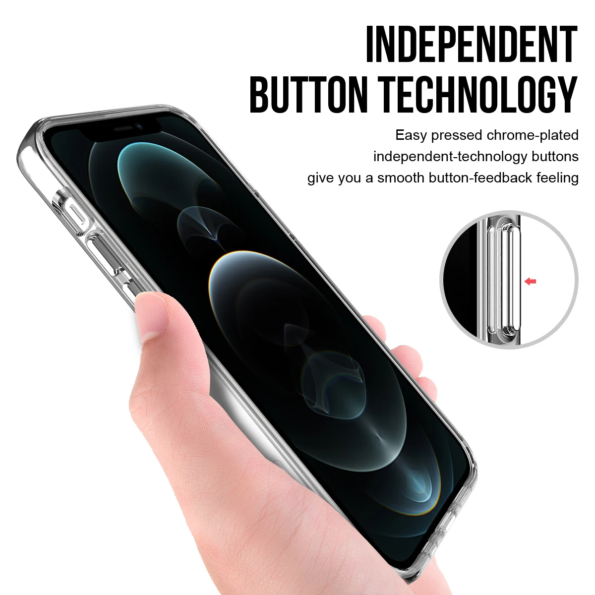 For iPhone 13 12 Pro Max Case Mini 11 X Xs XR 7 8 6 6s Plus SE Hard Anti-knock Shockproof Clear Transparent Phone Back Cover