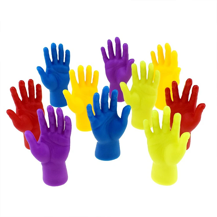Novelty Colorful Five Fingers Open Palm Finger Puppet Five Colors Left and Right Small Finger Cover Model Handpuppet
