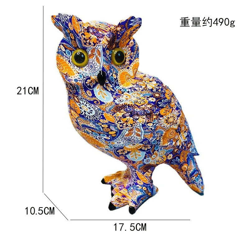 printing owl Animal Resin Statue  living room home decor Resin graffiti Animal owl Standing figure Craft