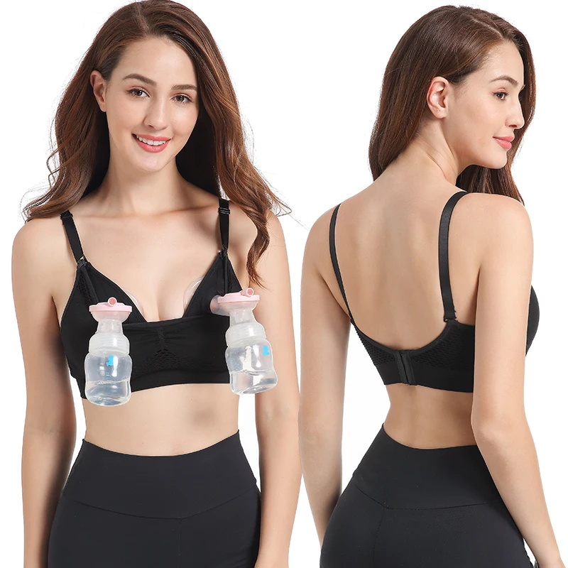 Wholesale All-in-One Breathable Wireless Pregnancy Seamless Hands-Free Breast Pumping Maternity Nursing Breastfeeding Bra