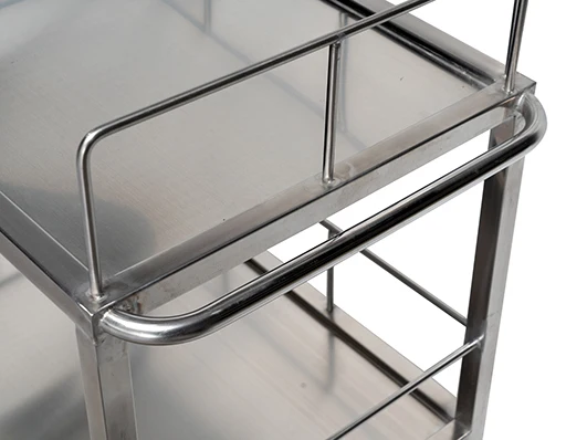 HACEMEY Manufacturer Stainless Steel Kitchen Trolley Two Layer Kitchen Trolley Food And Beverage Solid Dining Cart