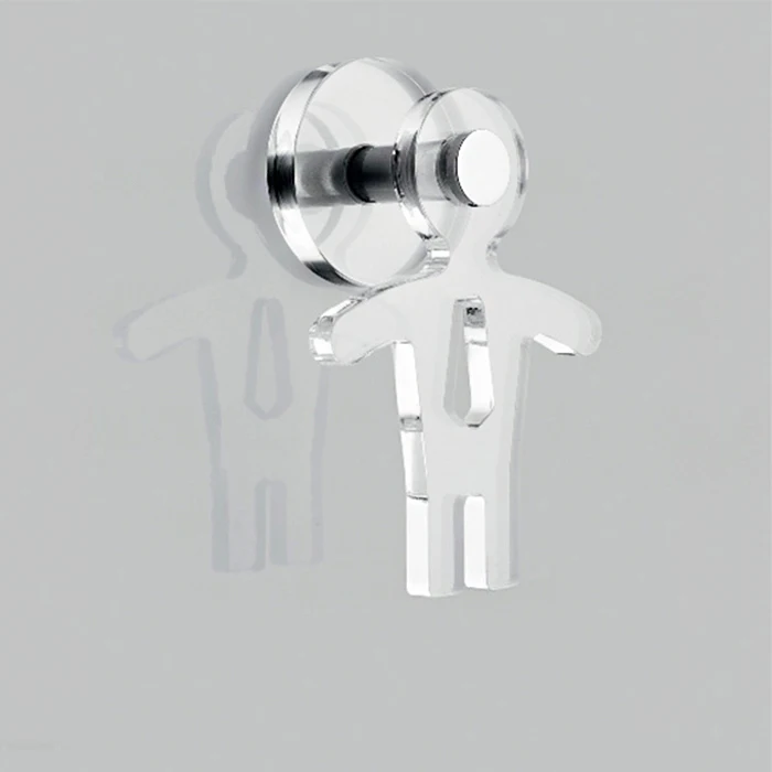 Custom Wall Mounted Small Baby Girl Shaped Clear Acrylic Clothes Coat Hanger For Home Wardrobe