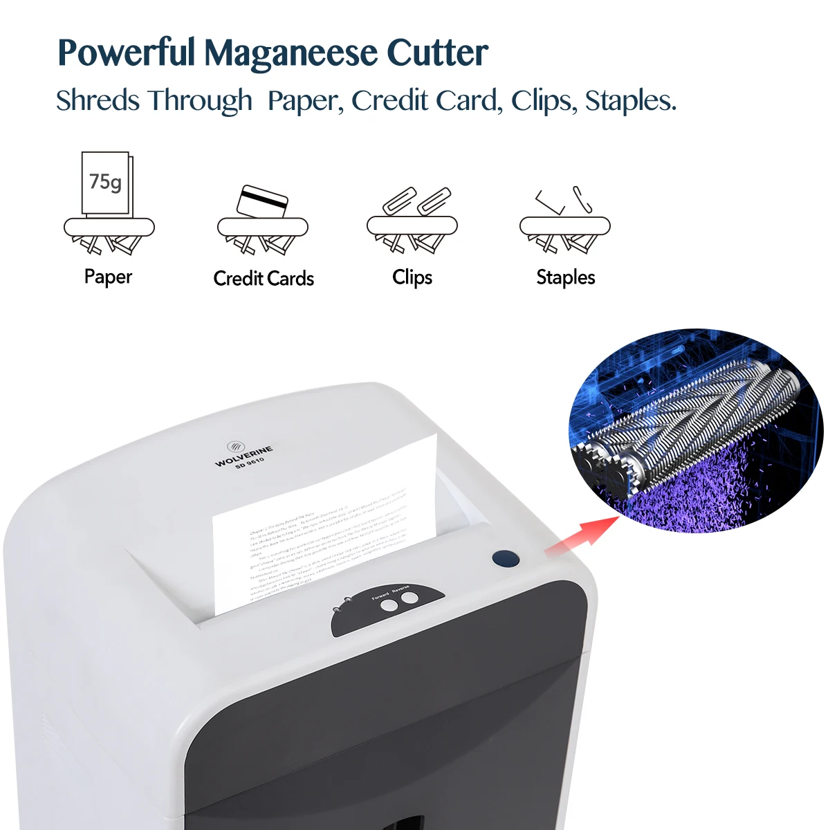 Росомаха 6-лист 2x6 мм супер микрорезки из высокий уровень безопасности P-5 крайне низкий шума бумага в виде кредитной карты Шредер для домашнего офиса SD9610