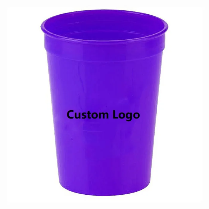 Custom Stadium Cups With Logo Reusable PP Plastic Beer Cups 12oz 16 oz 24oz 32oz Wedding Party Event Frosted Pink Stadium Cups
