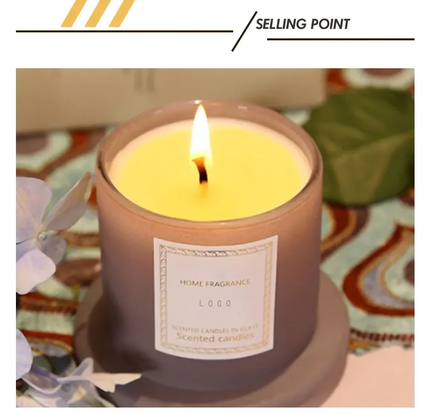Lovely Eco-friendly Natural Soy Wax Scented Candle Long Shape Wholesale Condition Home Decoration Gift Box Jar