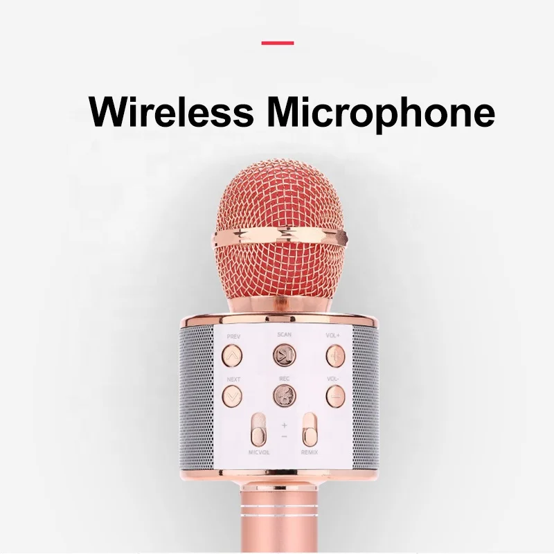 2020 Hot selling Mini Portable BT Karaoke Wireless Microphone With Speaker