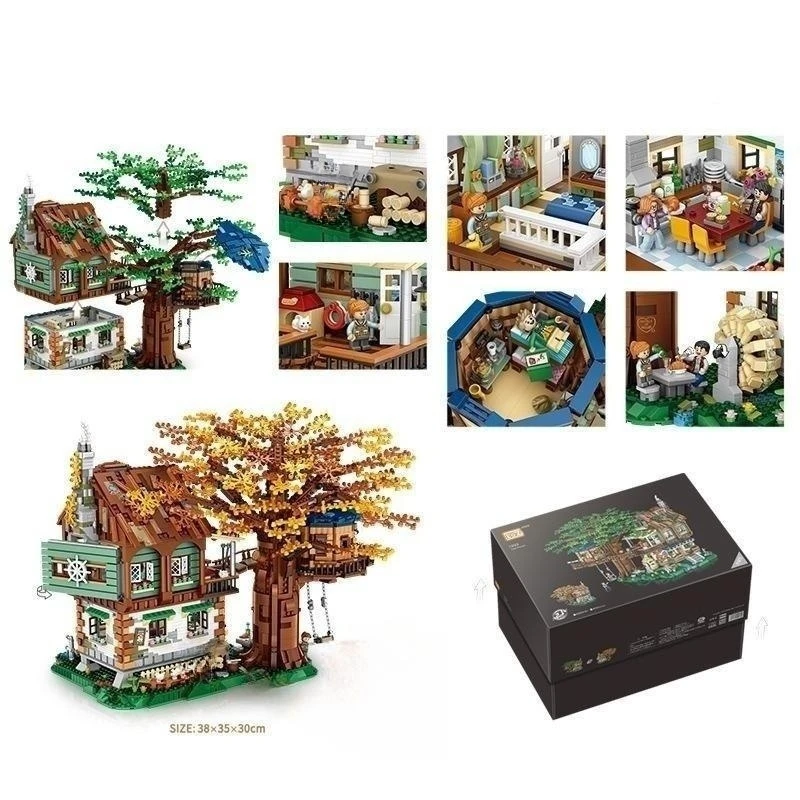 1033 Tree House Mini Block Assembly Puzzle Toy Scene Model Adult Puzzle 4761PCS