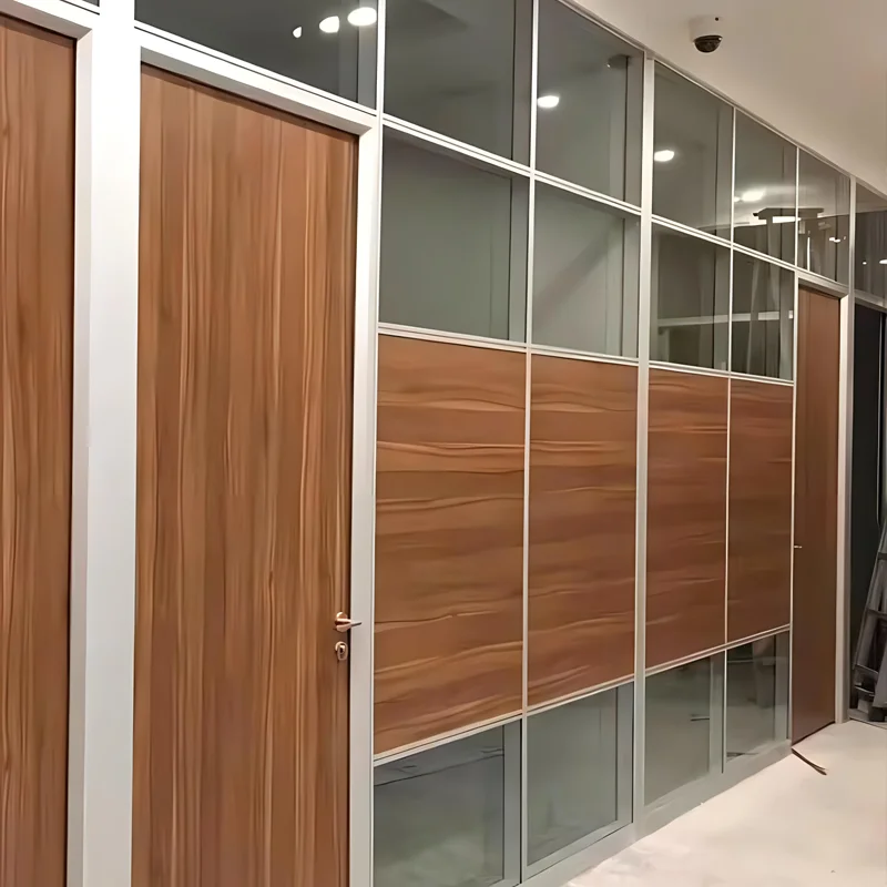 Customizable Modern Office Partitions Glass Divider Wall with MDF Aluminium Metal and Steel-for Hall Custom Size Available