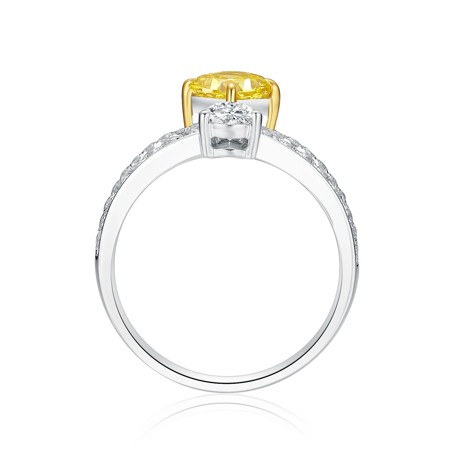 Abiding High Quality 18K Gold Princess Crown-Shape Ring Yellow White Lab Diamond Cocktail Ring for Wedding Bridal Dinner Party
