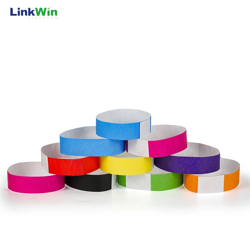 Изготовитель на заказ, печатный браслет для событий и вечеринок с QR-кодами, дешевые персонализированные водонепроницаемые одноразовые бумажные браслеты Tyvek