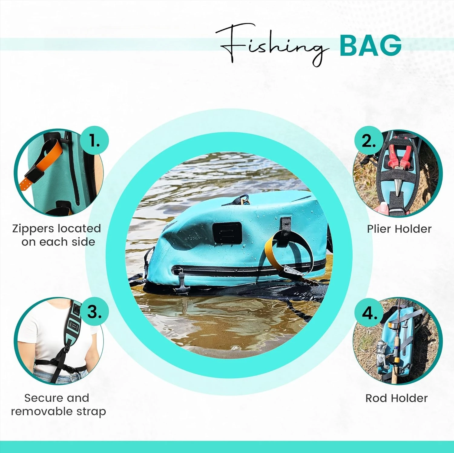 Wholesale Custom Outdoor Lightweight Floating Submersible Dry Backpack Waterproof  Fly Fishing Sling Pack With Rod Holder