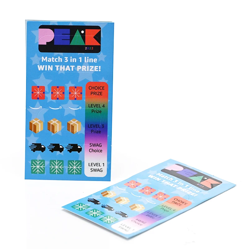 Professional Custom Design Custom Bingo Break Open Gambling Pull Tab Tickets Scratch Card Lottery Game Tickets Printing