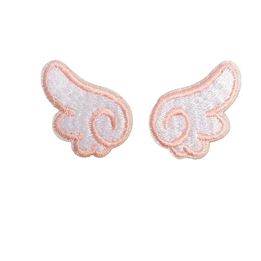 high quality custom small angel wings embroidered patches
