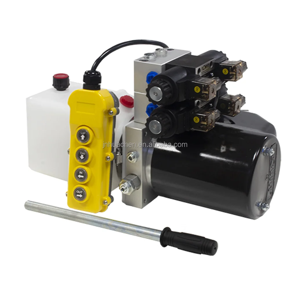 HCIC Hot Sale 24V DC Compact Hydraulic Power Pack 4L Steel Tank Single Acting for High Load Lifting Operations