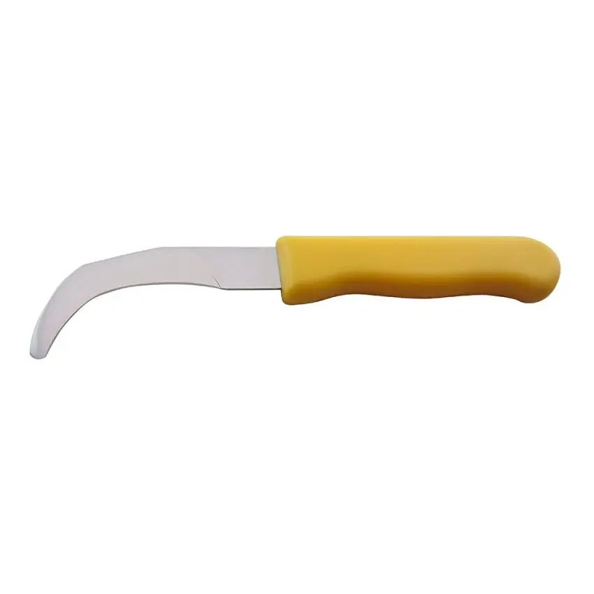 3 Inch Yellow PP Handle Banana Knife Curved Blade Cutter Knife