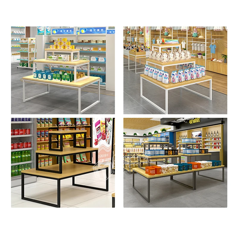 Meicheng 3 Size Tables Sales Promotion Desks Product Shop Display Stand Wood/Metal
