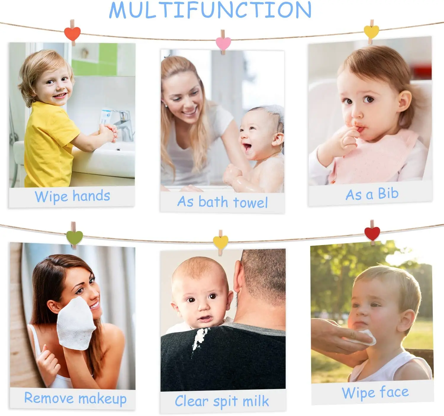 Baby Washcloths Ultra Soft Absorbent Towel 4pcs Newborn Bath Face Towel Natural Reusable towel for Sensitive Skin Baby as Shower