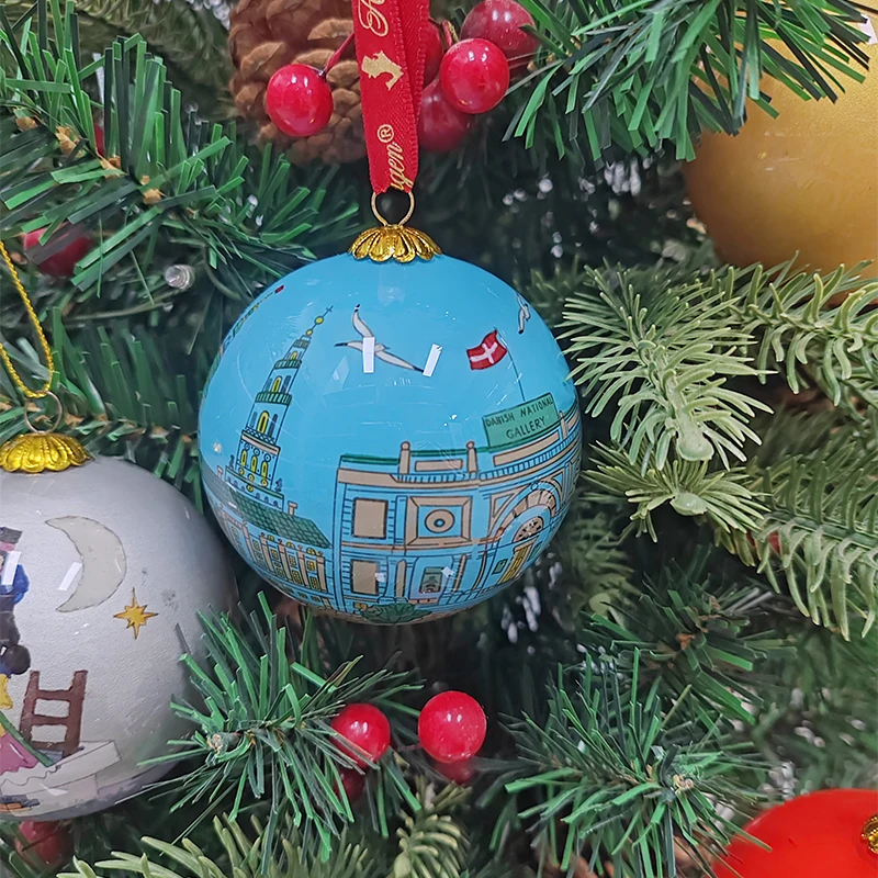 Custom pattern logo diy Hand Painted Inside 100 wholesale clear glass christmas ball ornaments