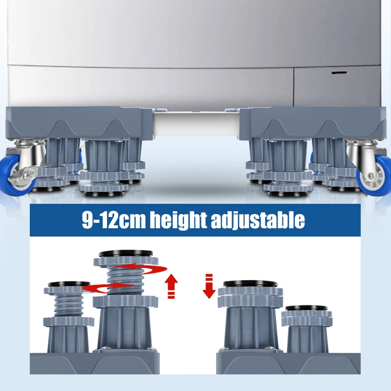 Factory Direct Sale Movable Adjustable Washing Machine Stand With Wheels