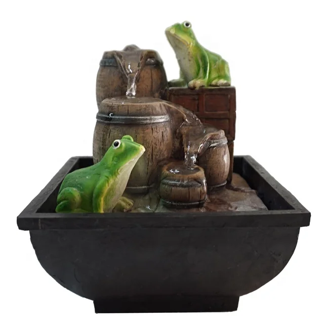 feng shui decoration resin crafts frog statue small fountain indoor