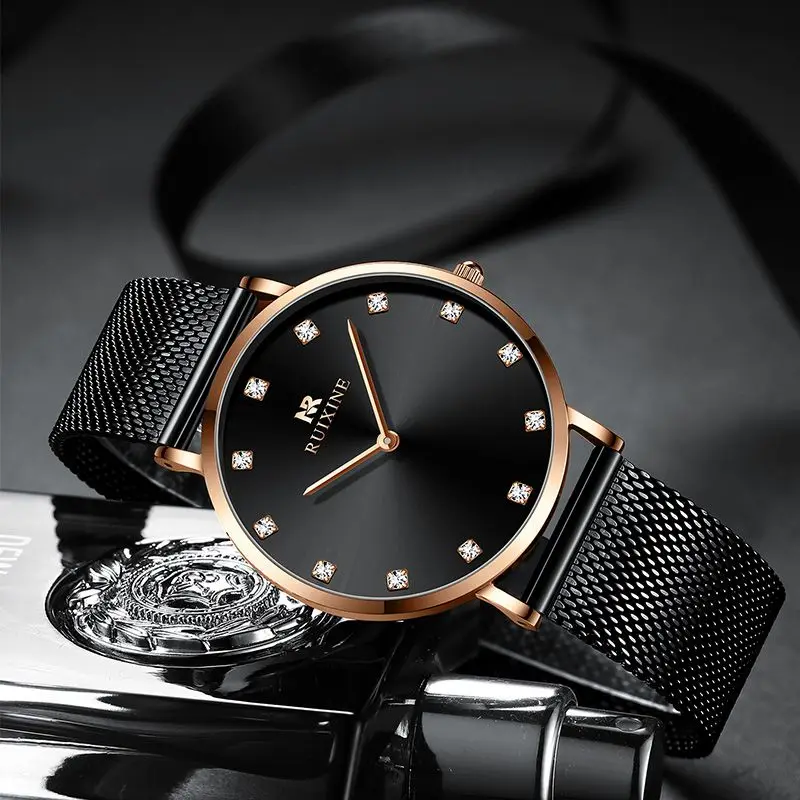 RUIXINE S720L Simple Design Ladies Japanese Quartz Movement Watches Customize Logo Stainless Steel Band Women Wristwatches