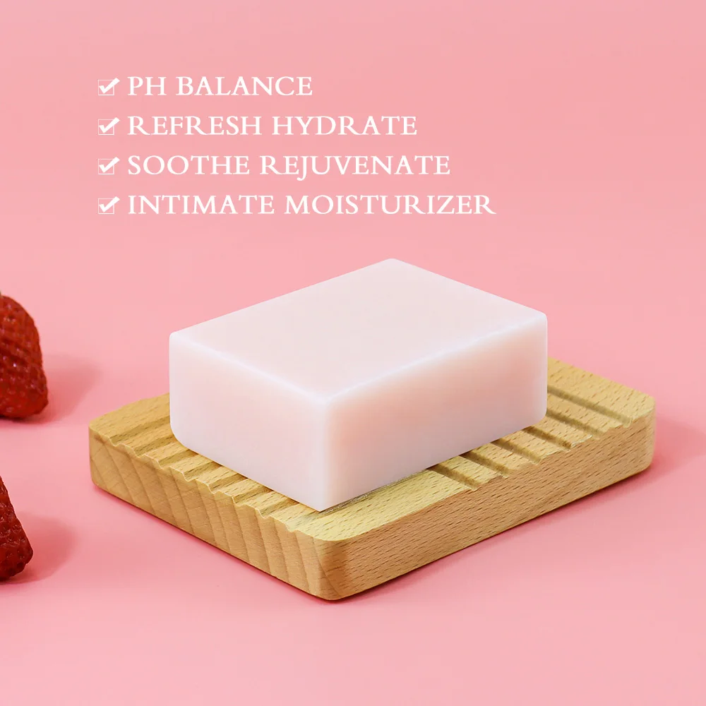 Strawberry Fruit Skin White Soap Exfoliating Whitening Handmade Custom Bath Spa Body Wash Private Label Strawberry Soap