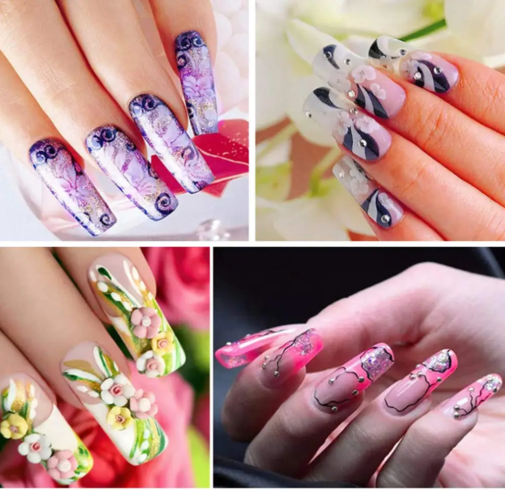 French False Nails French Nail Art Tips,Yimart 500pcs Clear White French Acrylic Style Artificial False Nails Tips With Box
