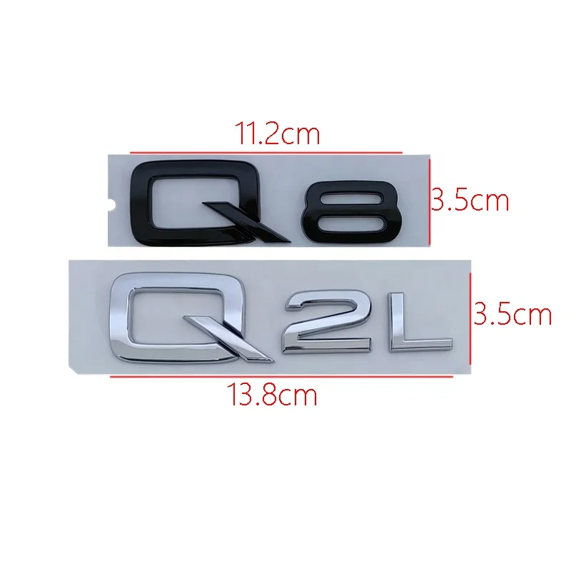Car Stickers Abs Plastic Auto Emblem Fender Trunk Decal For Audi Q3 Q5 Q7 Q8 Q2L Q5L A3 A4 A4L A5 A6L Other Exterior Accessories