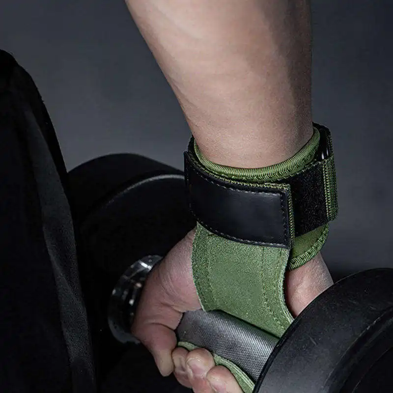 Premium Silicone Padding Protect Palm Hand Lifting Grip Pad Gym Adjustable Wrist Straps for Weight Lifting Power Crossfit Grip