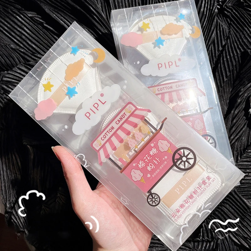 3Pcs/Bag Cotton Candy Clean Sponge Makeup Super Soft Foundation  Makeup Sponge Shapes Wet And Dry Air Cushion Puff Cosmetics