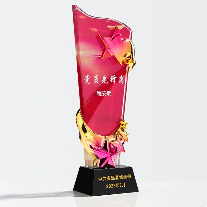 Annual meeting crystal trophy metal trophy resin trophy  custom office ornaments manufacturers wholesale