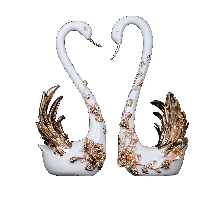 Factory Supplies Manualidades Resin Art Crafts Home Decoration Swan Animal Sculpture