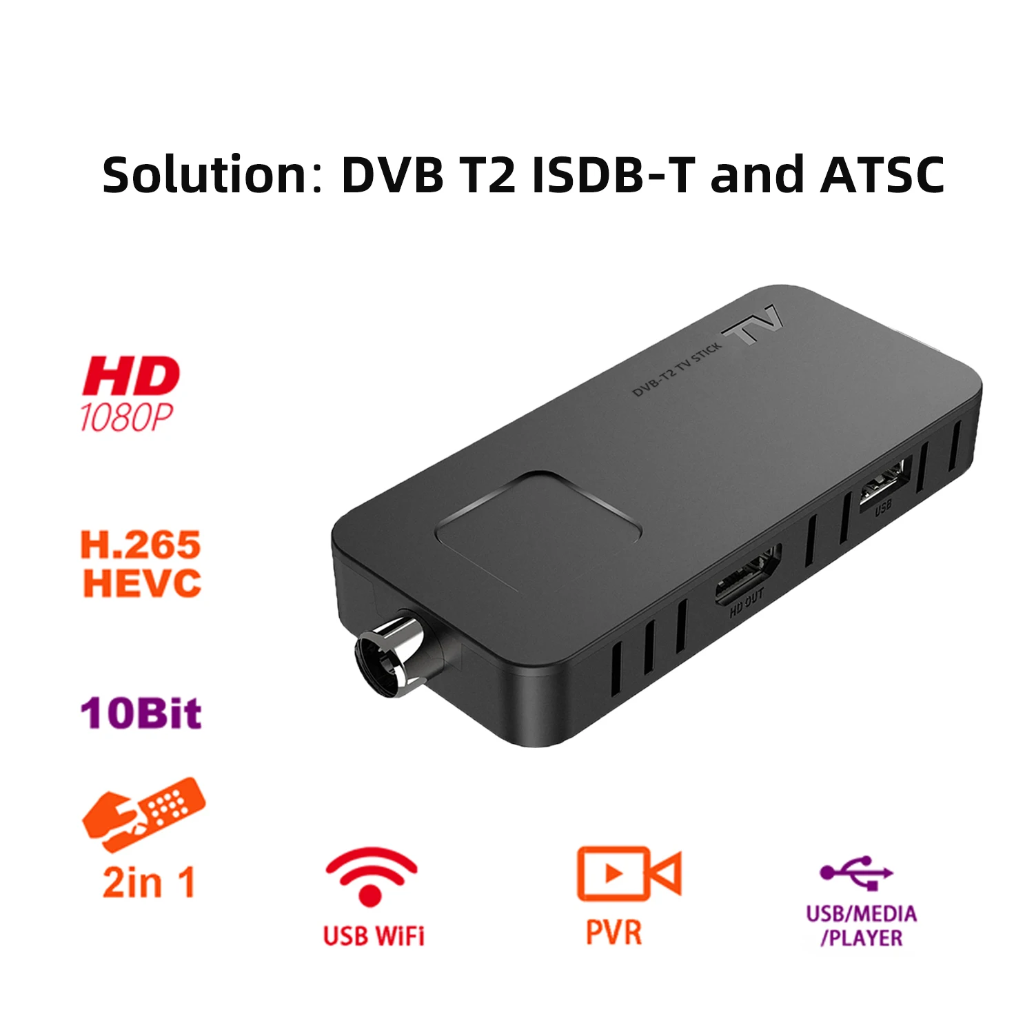 High QUALITY h265 High Definition 1080P DVB-T2 / C / S2 Combo Decoder Satellite TV Receiver Set Top Box
