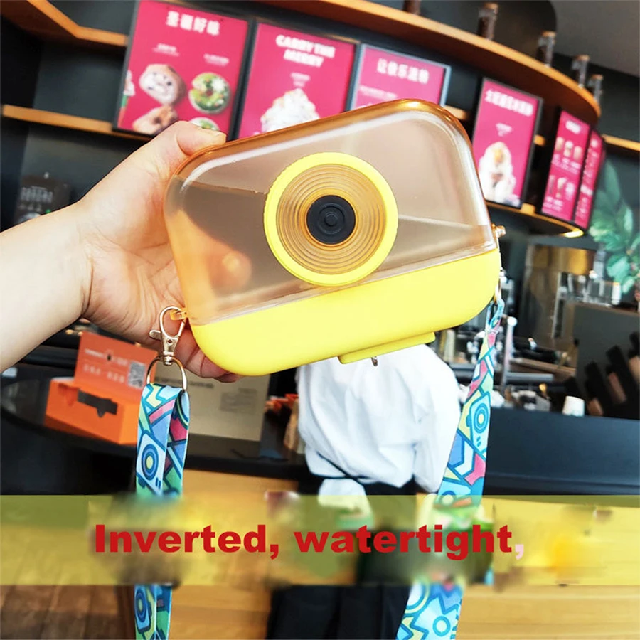 Bpa Free Plastic Tumbler With Shoulder Straps, Camera Cute Plastic Water Bottles With Adjustable, Hidden Spy Camera Water Bottle