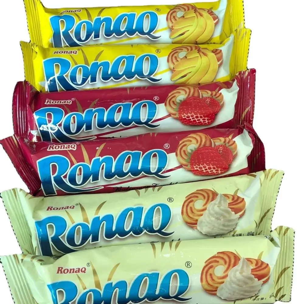 
80G/Pack Net Weight Sandwich Cream Biscuits And Cookies Salted Yolk Flavor 