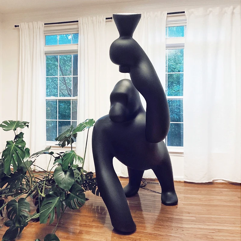 Стекловолоконная лампа в натуральную величину King Kong, художественная скульптура, статуя Gorilla