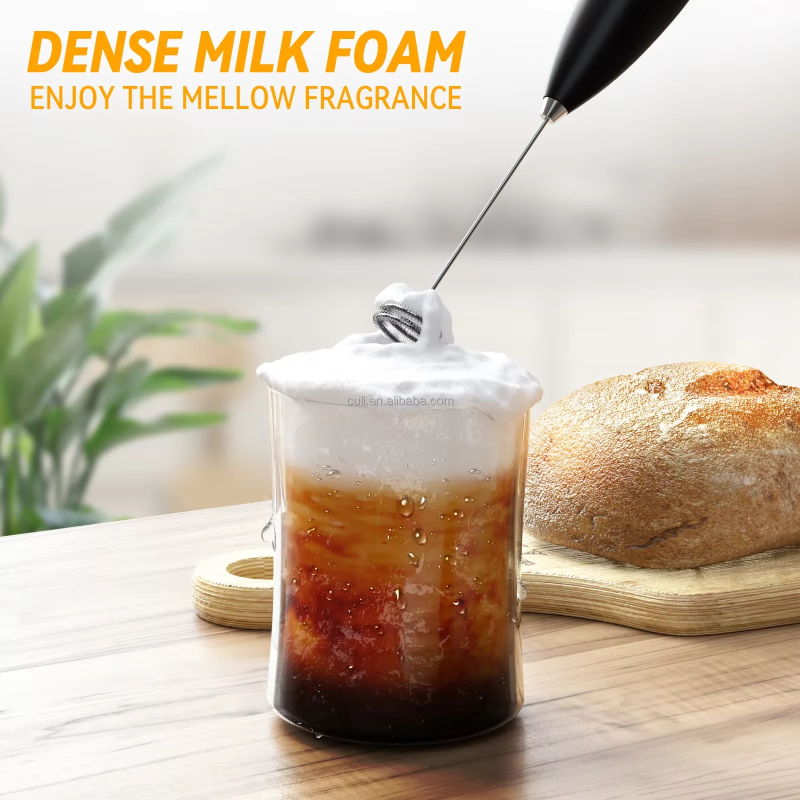 2024 battery operated auto hand coffee frother blender mixer drinks electric milk frother egg beater with coffee and Tea tools