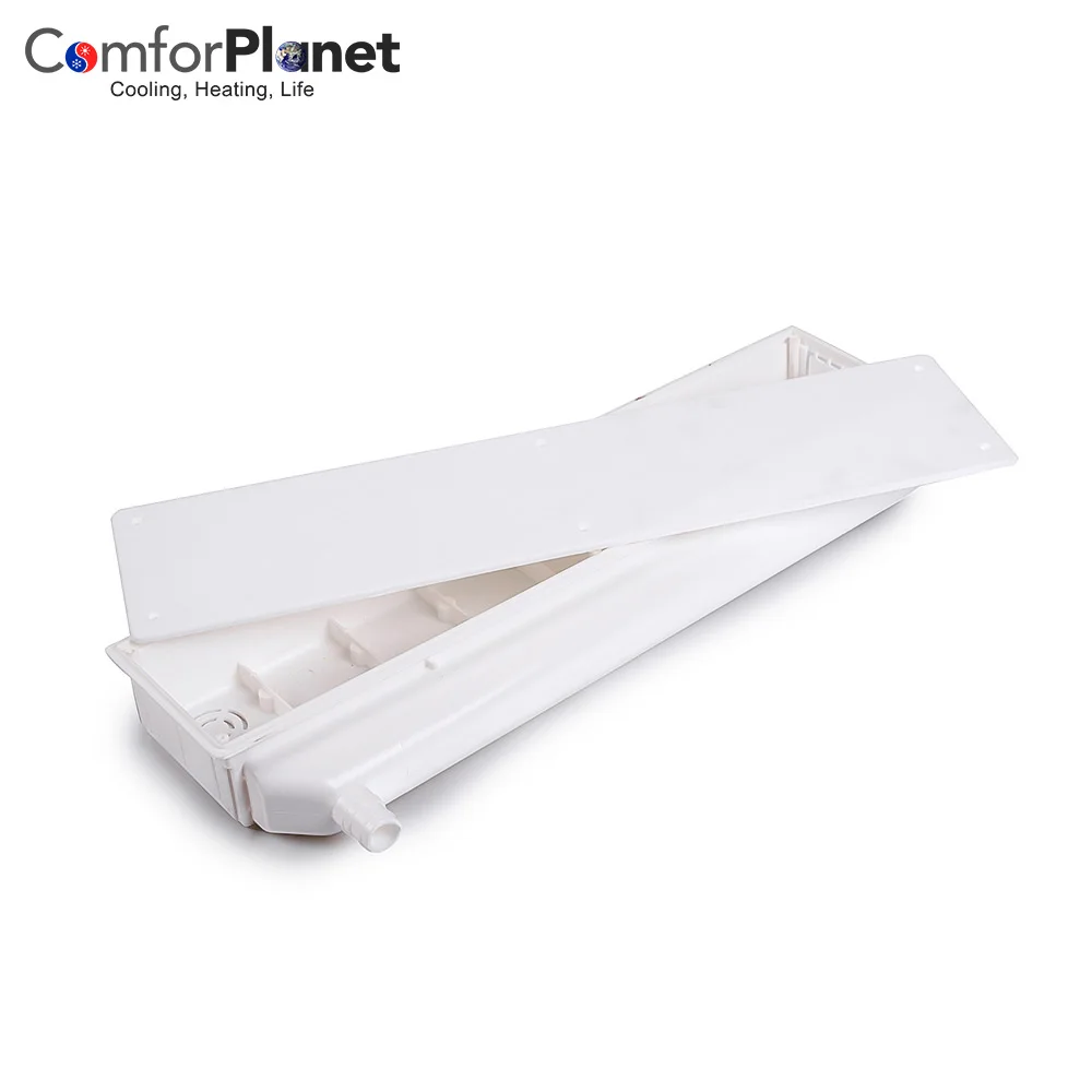 HVAC system parts air conditioning  water condensate drain hose horizontal outlet embede pre-installation box with white color