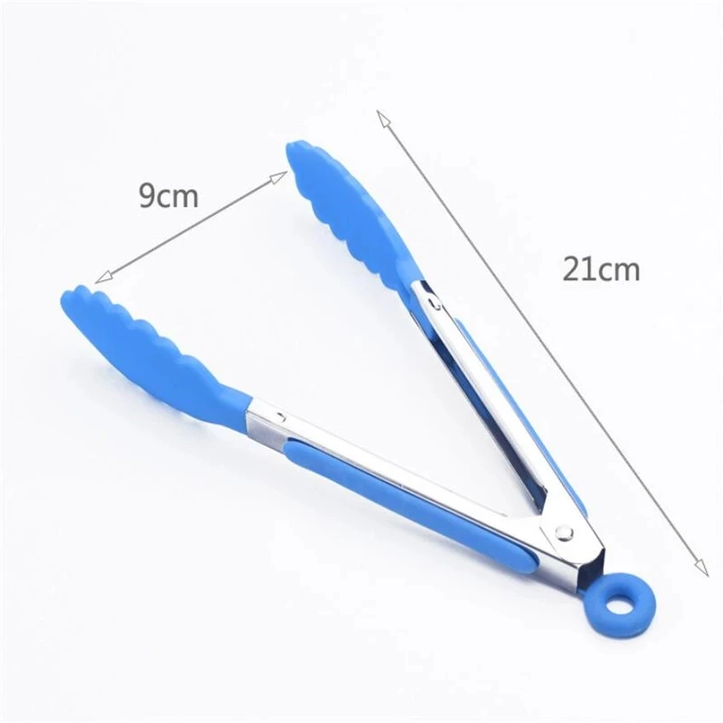 Silicone Food Tong Stainless Steel Kitchen Tongs Silicone Non-slip Cooking Clip Clamp BBQ Salad Tools Grill Kitchen Accessories