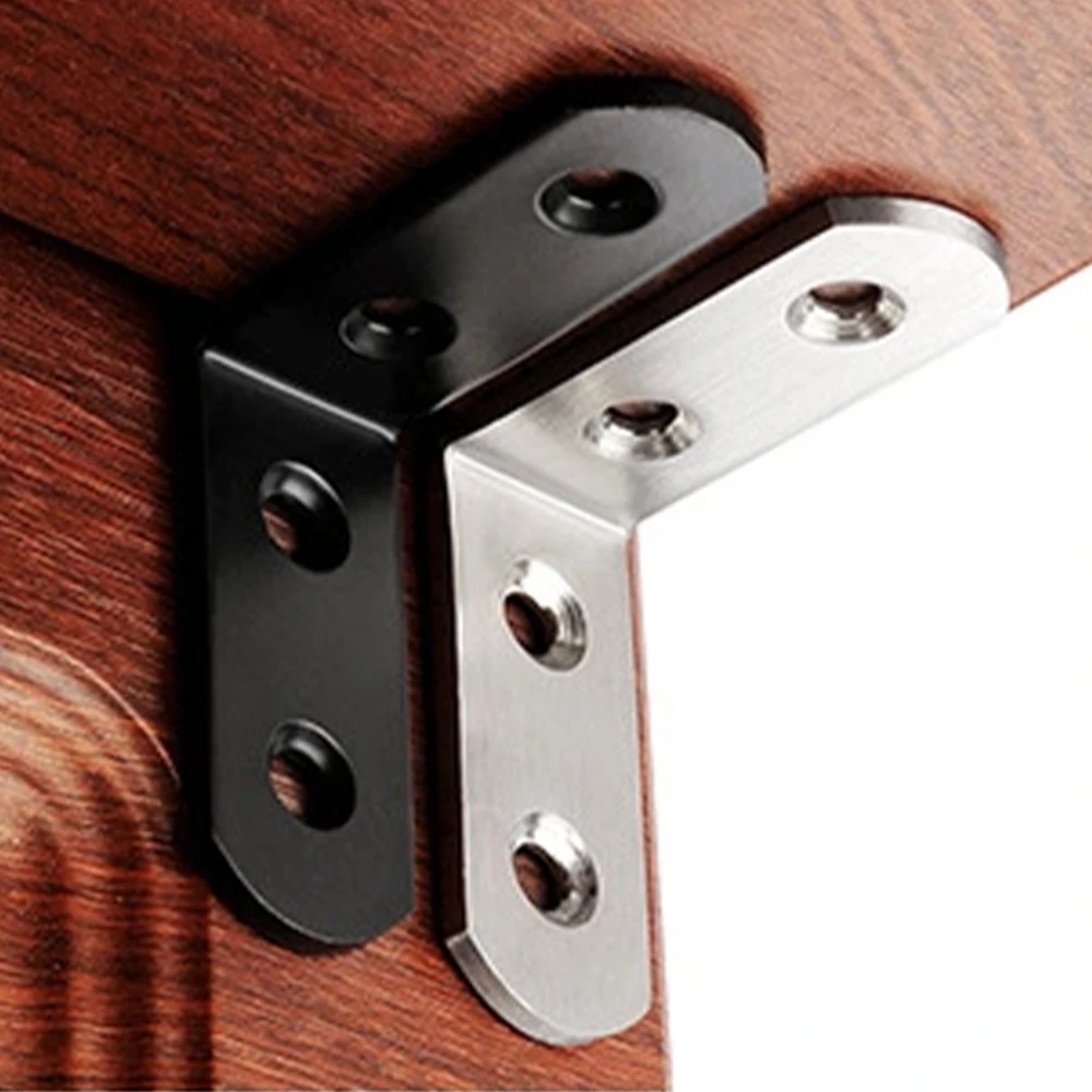 90 Degree L Shape Stainless Steel Corner Bracket For Furniture And Wood Metal Corner Shelf Brackets