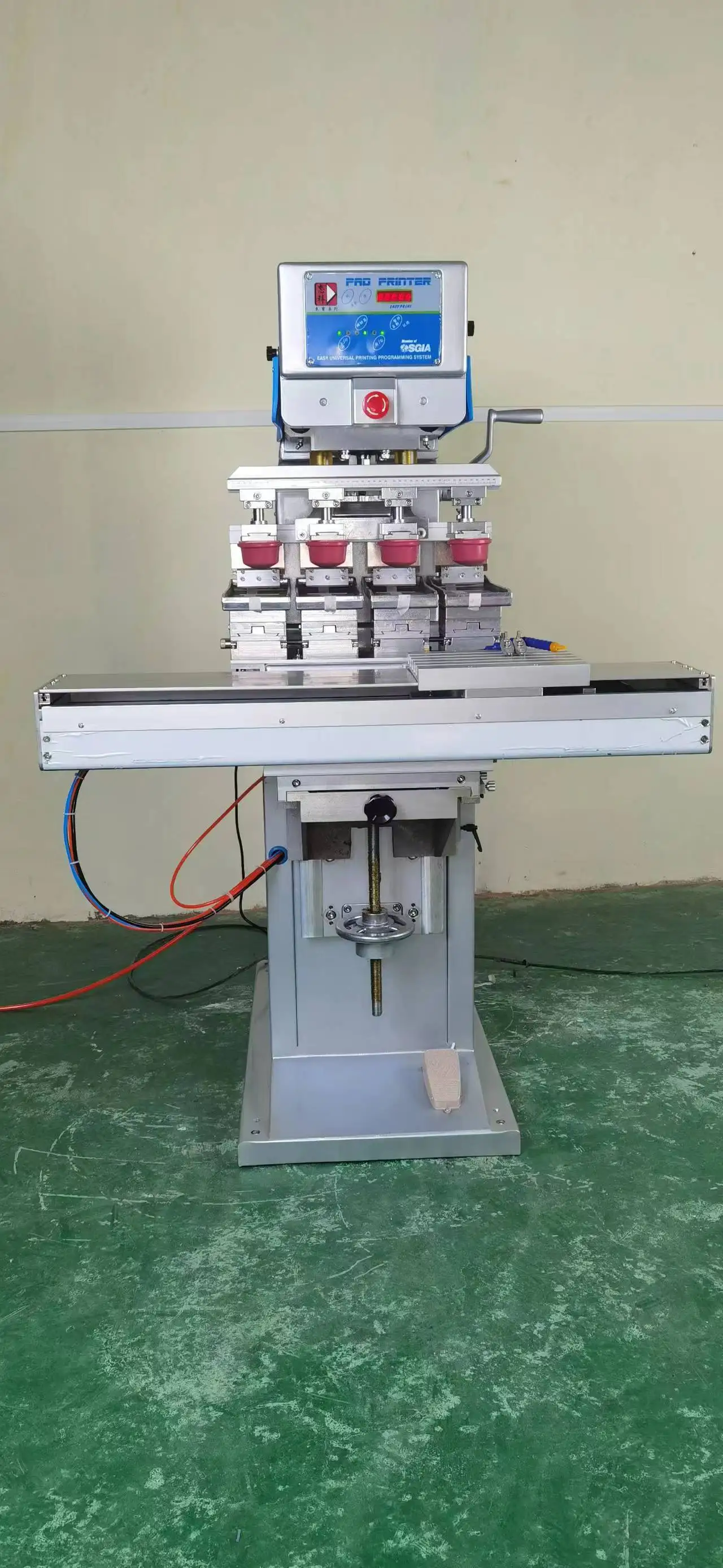 Professional 4 Colorfully Electric Pad Printer Desk Semi Automatic Pad Printer Machine With Shuttle